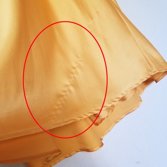 Abercrombie & Fitch Ruched Satin Slip Midi Dress XLP Marigold Dark Yellow $120 - Picture 15 of 16